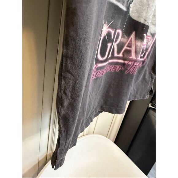 Zara Girls Ariana Grande Sweetener World Tour Graphic T-Shirt Gray Pink Size 8-9 - Picture 2 of 11